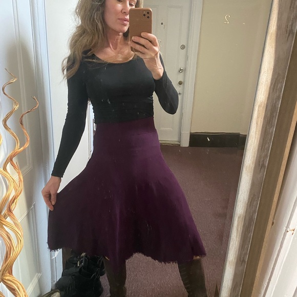 Robert Rodriguez fringed knitted merlot midi skirt Size Xs Brand new - Picture 8 of 10